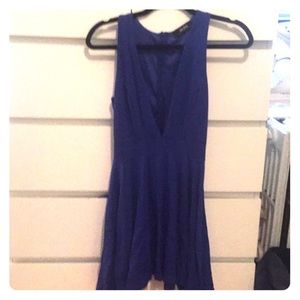 Lulus cobalt blue dress, deep V, small